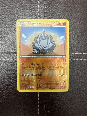 Pokemon TCG - Rhyhorn - 60/146 - XY Base Set - LP Reverse Holo Common (2014)