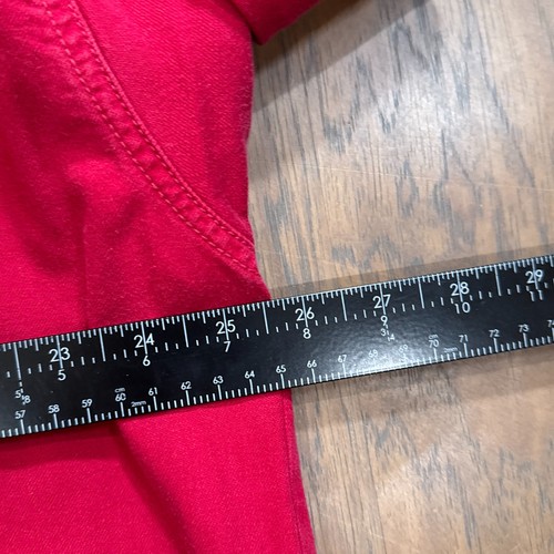 Vintage Levis Shirt Mens XL Red Denim Metal Button Up Western Oversized Cowboy - Picture 10 of 12