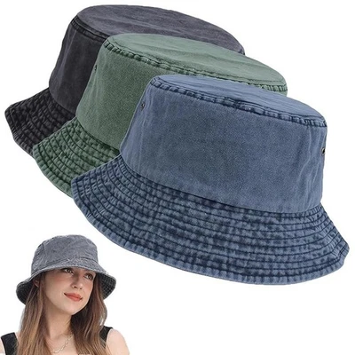 pour chapeau de pour pêcheur unisexe large pour bord coton été léger protection - Photo 1/4