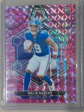 2024 Mosaic Malik Nabers RC Camo Pink Prizm Rookie #306 Giants
