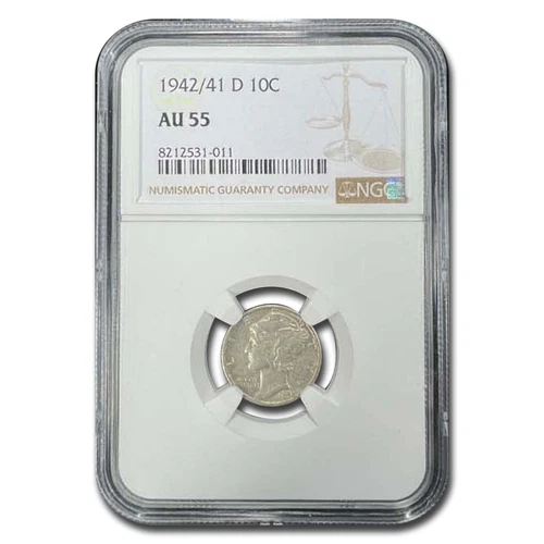 1942/41-D Mercury Dime AU-55 NGC