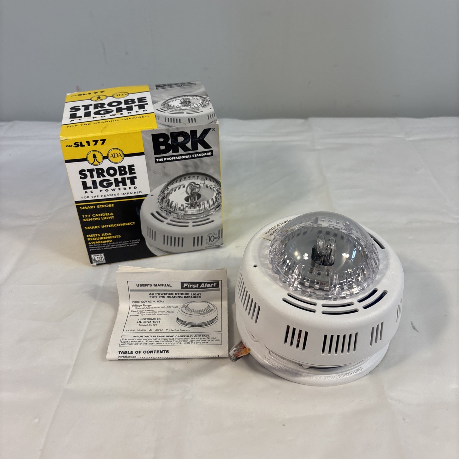 BRK SL177 Strobe Light AC Powered for Hearing Impaired Smart Strobe 177 Candela