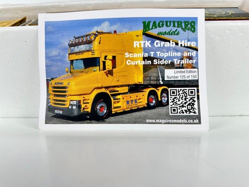 WSI truck models, Scania T5 Torpedo 6X2 +Curtain Side Trailer, RTK GRAB HIRE - Picture 10 of 12