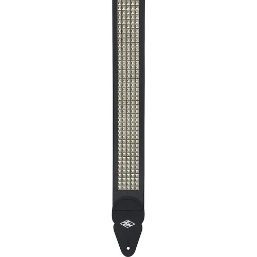 LM Products Studded Leather Guitar Strap Black 3 in. - Picture 4 of 12