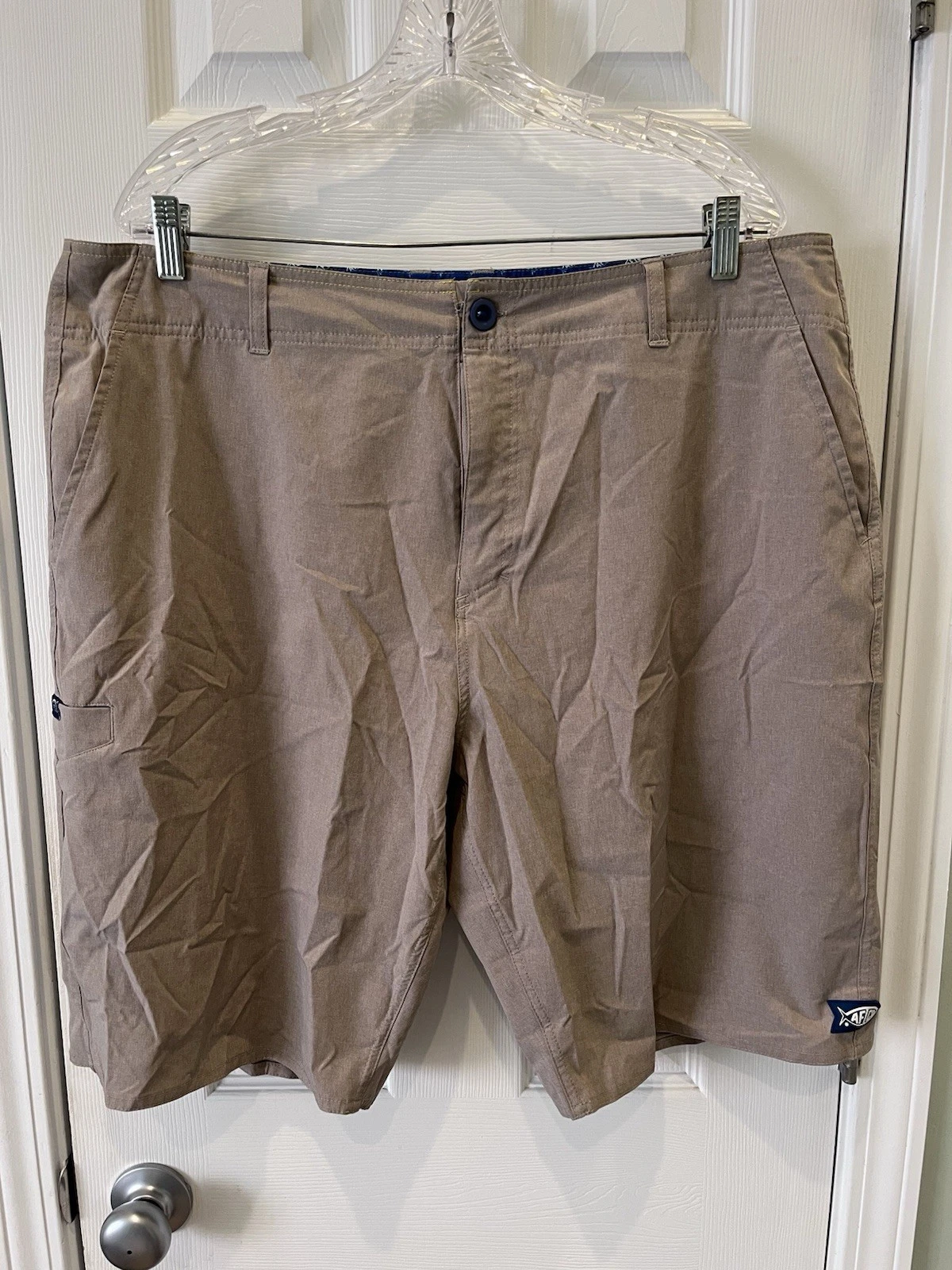 Aftco Shorts Mens 38 Aftec Khaki Chino Performance Fishing Cargo Outdoor 10"
