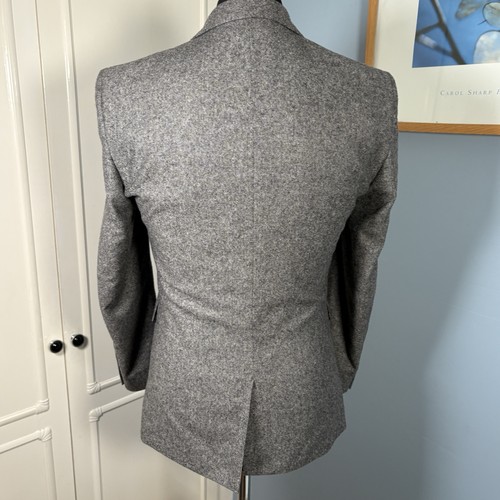 Next Slim Fit Jacket UK 36S Grey Nova Fides Italian Woven Wool Blend Blazer - Picture 7 of 18