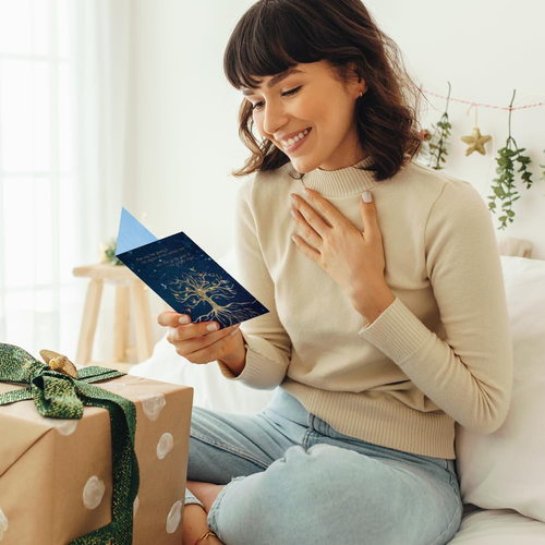 - Tarjetas de felicitación del solsticio de invierno - Diseños artísticos - 2 tarjetas + envelo a juego... - Imagen 4 de 6