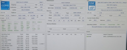 ASUS VivoBook 16X F1603ZA 16" i5-12500H 2.5GHz 8GB RAM 512GB SSD WIN 11 H - Picture 10 of 14