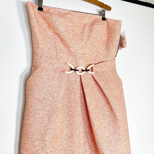 Antonio Melani Mier Strapless Party Sheath Dress Peach Persimmon NWT - Picture 3 of 14
