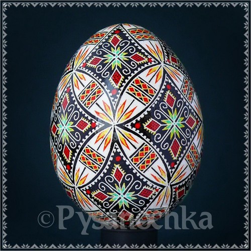 Real Ukrainian Pysanky Chicken Pysanka High Quality byRoman Easter Egg Hand made - Picture 2 of 11
