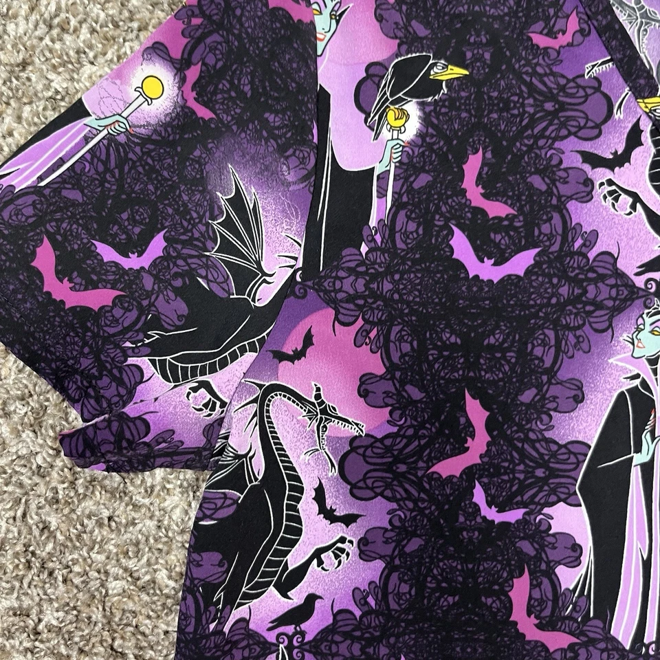 Blusa Médica Estampada Maléfica Disney Villains Mujer M Uniforme Halloween Foto 3 de 4