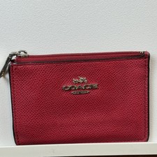 Vintage Coach Red Pebbled Leather Coin Key Case
