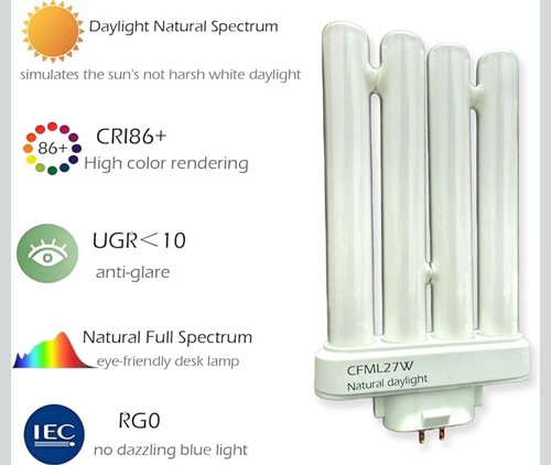 CFML27W Natürliches Tageslicht Leuchtstofflampe, Kompatibel für Verilux CFML27... - Bild 3 von 6