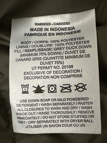 Nike Air Jordan Flight Down Vest Down Gilet Black/Olive FV7273-222 Men's Size XL - Picture 10 of 10