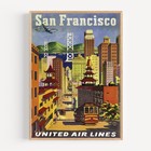 San Francisco United Air Lines Retro Travel Poster