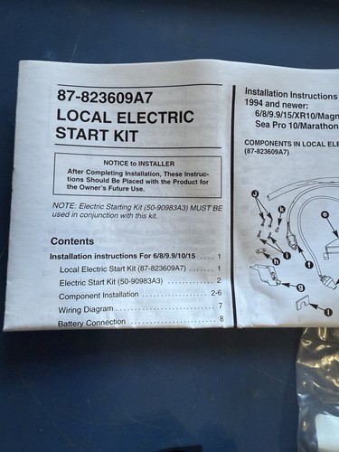 NOS OEM Mercury Quicksilver Switch Conversion Kit 87-823609A7 - Bild 3 von 9
