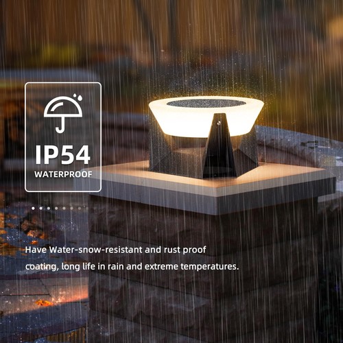 Solar Pfostenleuchte, 7,1" Moderne Zaun Terrassen Kappe Leuchten Solar Säule Säule Lampe... - Bild 3 von 7