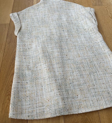 NEU ZARA MINIKLEID ECRU TWEED STRUKTUR GEWEBT 4387/244 RELAXED LEISE LUXUS S - Bild 5 von 7