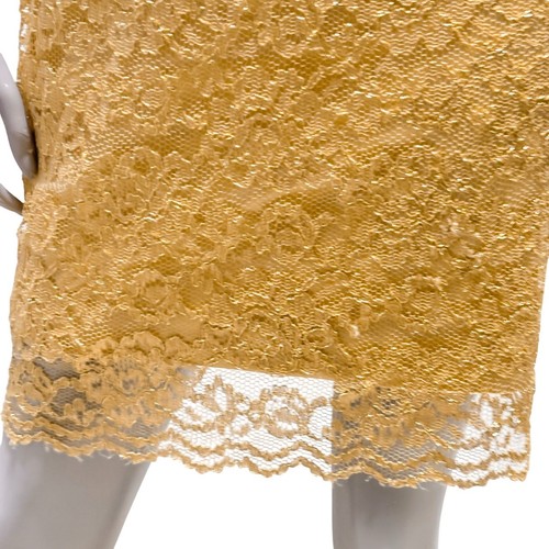 VTG 90s Emanuel Ungaro Gold Lame Mini Dress Women's 6 Bergdorf Goodman Metallic - Picture 5 of 10