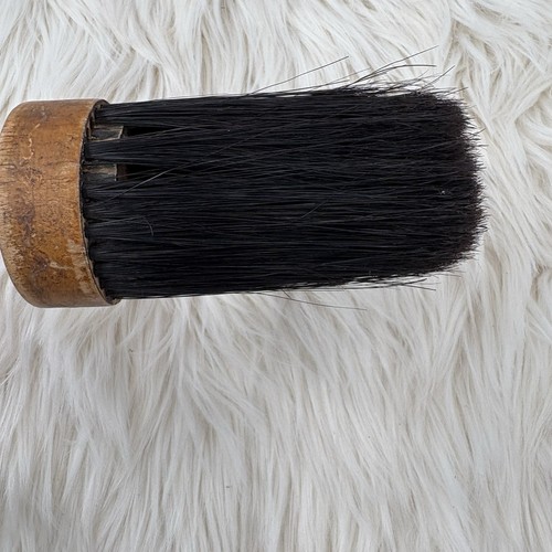 "Antiguo cepillo de ropa coctelera redondo 11,5"" cerdas de crin de caballo mango torneado de arce" - Imagen 2 de 7