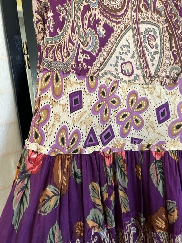 Solitaire Women's Patchwork Boho Festival Full Pull On Maxi Skirt M - Picture 13 of 15