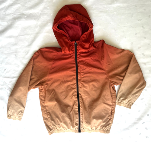 ZARA Kids Hooded Windbreaker Jacket in Orange Beige Ombre Size 11-12 - Picture 1 of 17