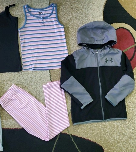 Lot of 12 Girl Clothes Strap Top/Pajama/Crew Neck/Leggings/Zip up Size 7-8 y.o. - Picture 4 of 6