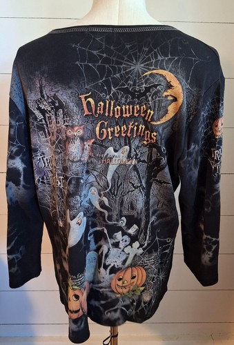 Vintage Y2K Studio Gen Q Halloween Shirt Damen XXXLg Pumpkin All Over Print Grafik - Bild 11 von 18