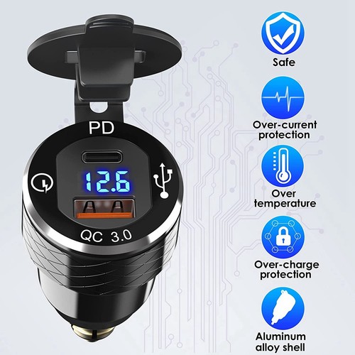 PD 3.0 Typ C USB Schnell LadegeräT DIN auf USB und 18W QC 3.0 Steckdose mi6609 - Bild 3 von 6