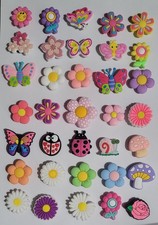 35 pcs. FLOWER / BUTTERFLY shoe Charms For Crocs