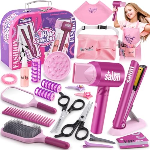Hair Salon Pretend Play Toys for Girls 3 4 5 6 Year Old, Makeup Playset - Picture 2 of 8