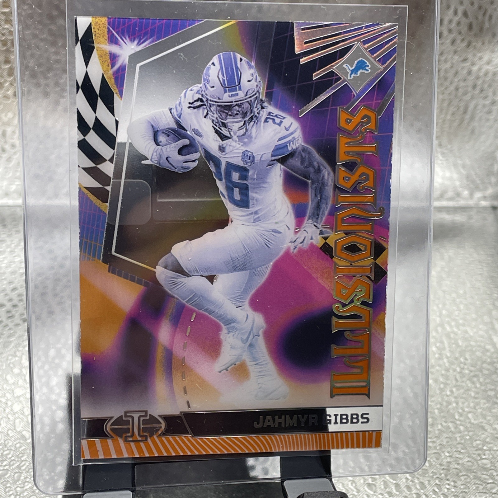 2023 Panini Illusions Football JAHMYR GIBBS Illusionists #14 RC Orange LIONS B7