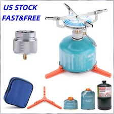 Stove Burner with 1LB Propane Adapter, Fuel Can Canister Stand  Carry Bag
