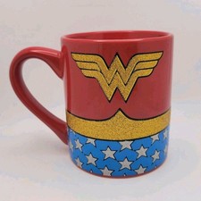 DC Comics Wonder Woman Glitter Uniform Coffee Mug Cup 14 oz