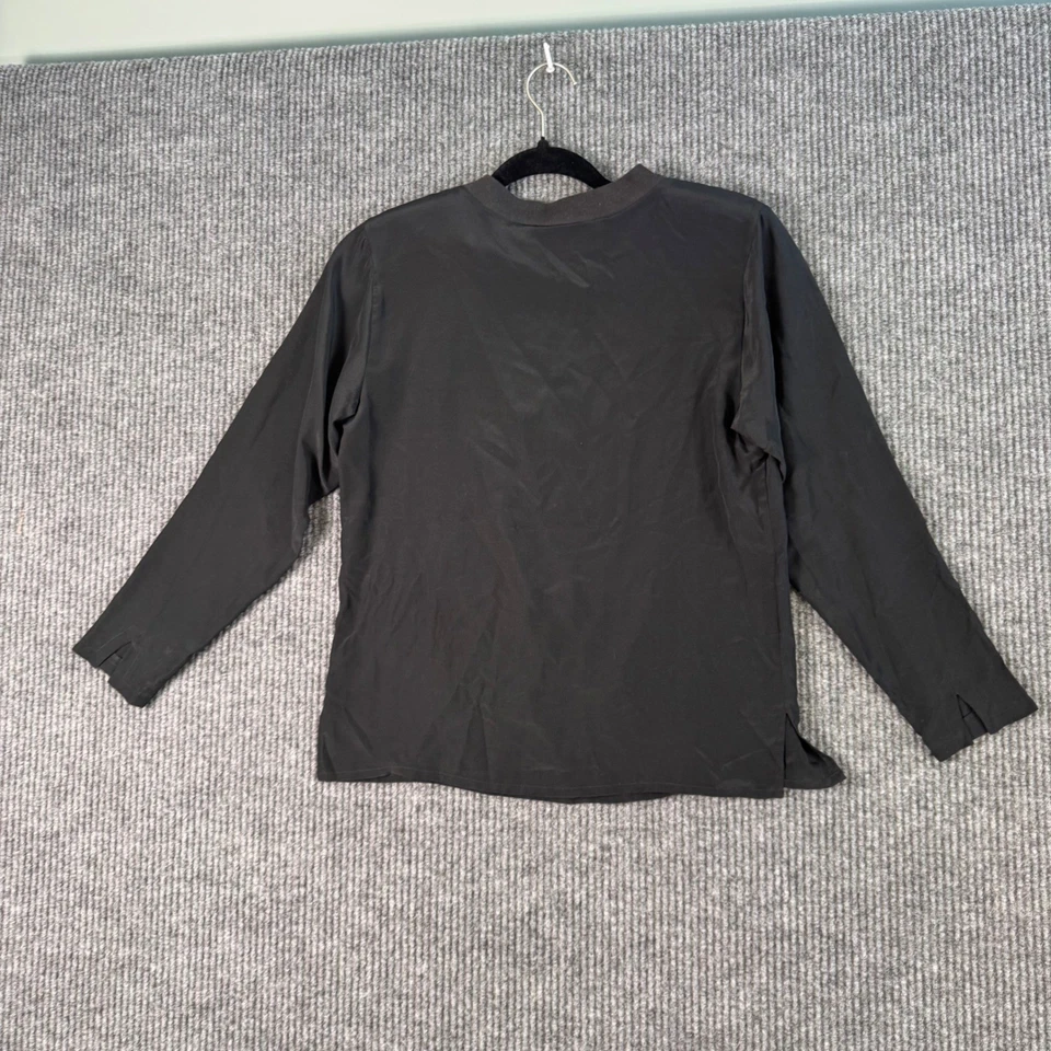 De Colección JH Coleccionables Pequeños Negro Mezcla Seda Top Minimalista Dinero Antiguo Y2K Elegante Foto 3 de 4