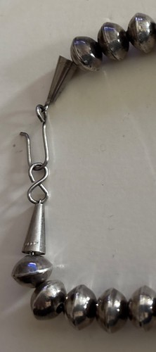 Rare Vintage Navajo Sterling Silver Graduate Stamped Beads 32” Necklace Old Pawn - Picture 9 of 12