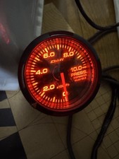 Defi Oil Pressure Gauge Racer Gauge Red Illumination Link Meter 52mm Used
