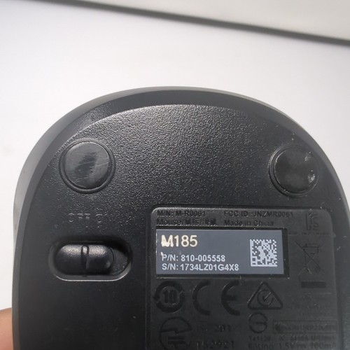Logitech Wireless Mini Mouse M185 Gray W/ USB Dongle M/N: M-R0061 On/Off Button - Picture 7 of 17