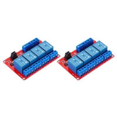 2 Stück DC 12V 4 Kanal Relaismodul Platine Schild 10A High/Low Level Trigger