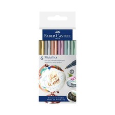 6 Pack Metallic Marker Blistercard Full Range of Colors for Art Crafts