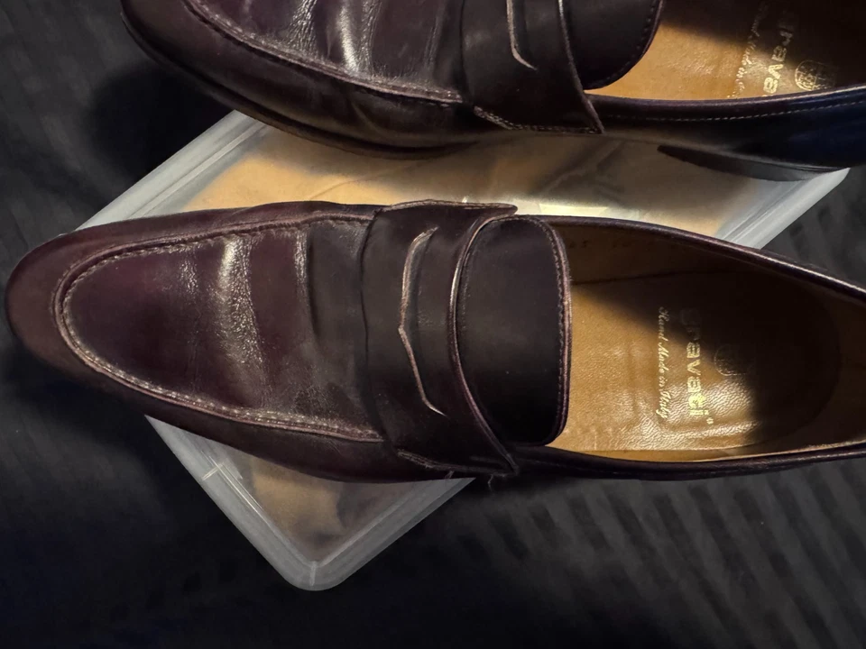 Gravati мужской коричневый кожаный платье туфли 10R ручной работы в Италии - Изображение 2 из 4