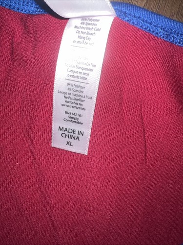 Lularoe Perfect T Solid Red XL Blue Trim 18/20 20/22 Full Tunic ❤️ Top Plus XL - Picture 12 of 14