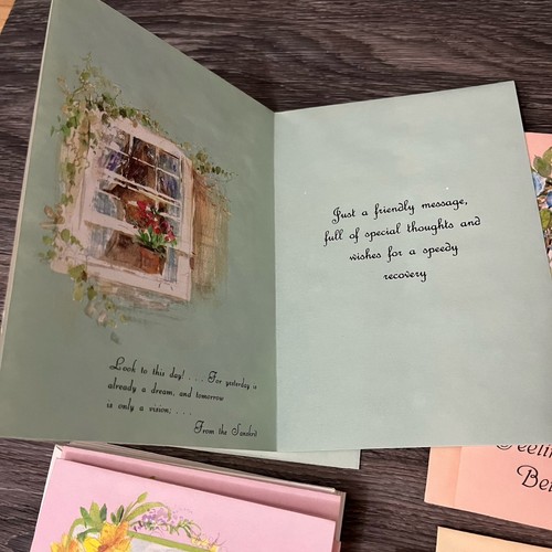 Vintage Get Well Cards Unused Set Of 13 W/envelopes USA Made Floral Cottage Core - Picture 7 of 9