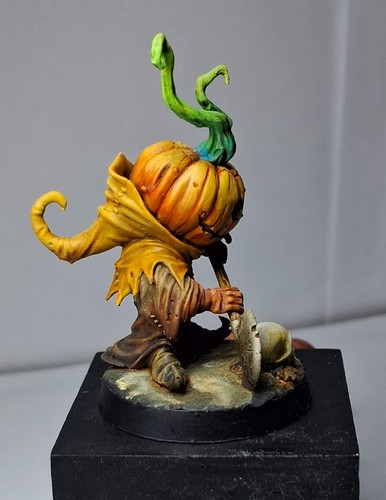 Pumpkin head grave digger - resin - scale 35 mm - masterfully painted - Picture 3 of 5