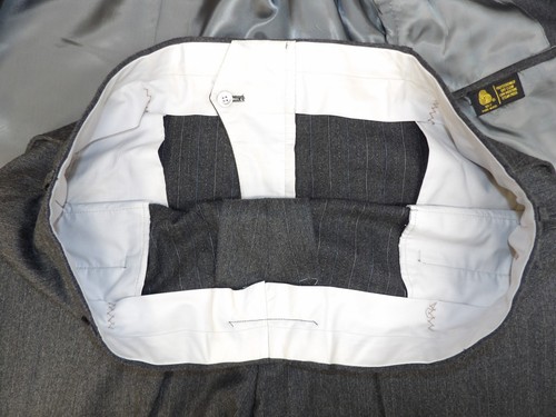 Traje de hombre Carlo Pucci Couture 48r 42 X 31 gris a rayas 100 % lana T#506 - Imagen 8 de 8