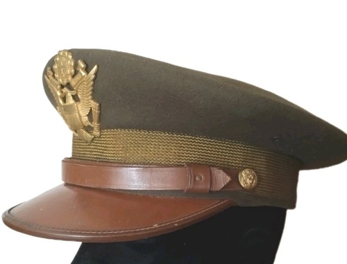Casquette d'officier US brune - taille 57 - the White House WW2 100% ORIGINALE - Foto 3 di 7