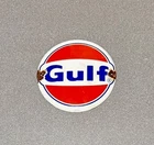 VINTAGE GULF MOTOR DOMED PORCELAIN SIGN CAR GAS TRUCK OIL MOTORCYCLE