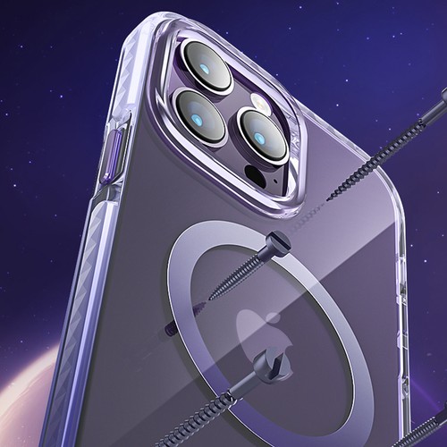 Kingxbar PQY Ice Crystal Series magnetyczne etui iPhone 14 Plus MagSafe szare - Zdjęcie 7 z 12