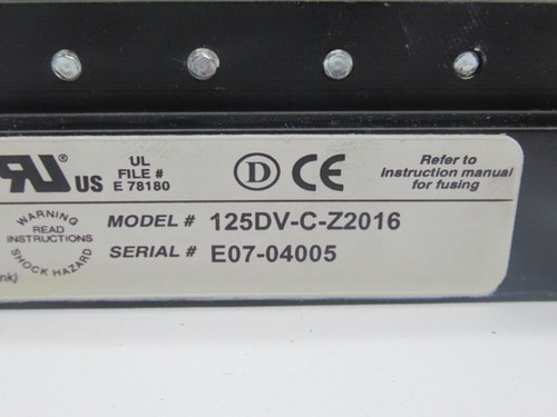 Dart Control 125DV-C-Z2016 Speed Control Drive 120-240VAC 50/60Hz 5.5Amp USED - Picture 4 of 6