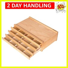 4-Drawer Artist Supply Storage Box - Portable Foldable Multi-Function Beech W...